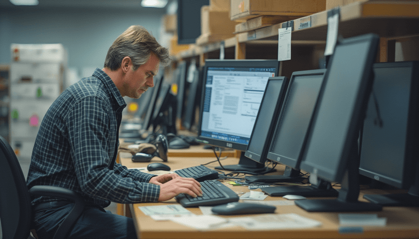 Man sitting at a computer