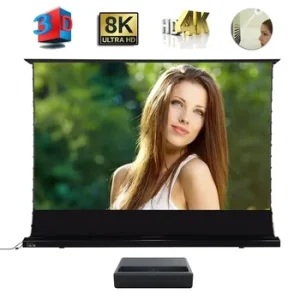 2025 Hot 150 Max Electric Tab Tension Floor Rising ALR Projector Screen 2025 Hot 150 Max Electric Tab Tension Floor Rising ALR Projector Screen