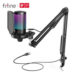 FIFINE USB Gaming Microphone Kit for PC,PS4/5 Condenser Cardioid Mic Set FIFINE USB Gaming Microphone Kit for PC,PS4/5 Condenser Cardioid Mic Set