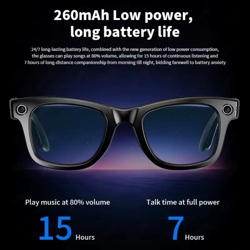 260mAh Low power, long battery life