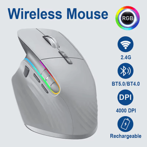 2.4G Wireless Mouse Bluetooth RGB Rechargeable Ergonomic Design 2.4G Wireless Mouse Bluetooth RGB Rechargeable Ergonomic Design