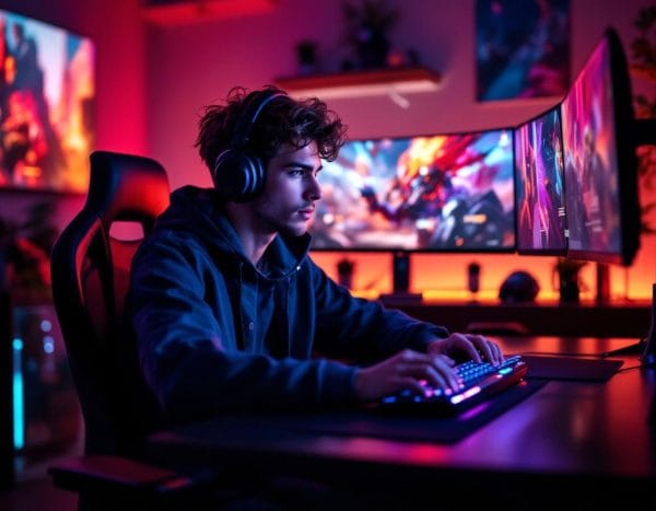 Gamer using steelseries apex pro tkl keyboard