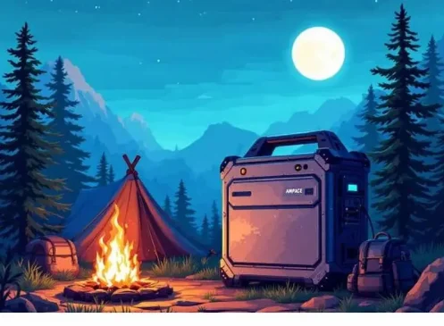 Ampace andes 1500 pixel art powerstation campsite