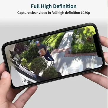 Side view of Arlo Essential XL 2nd Gen outdoor camera showing the mounting bracket