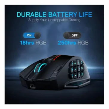 Mouse promo graphic showing 250 hours RGB with lights off