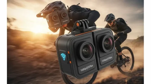 Rexing A1 Two Way Action Camera Front & Back 1080p@30fps with Wi-Fi Connect