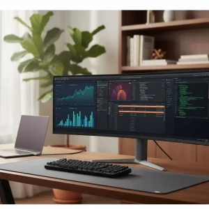 ThinkVision T34WD-40 34″ Curved UWQHD USB-C Docking Monitor
